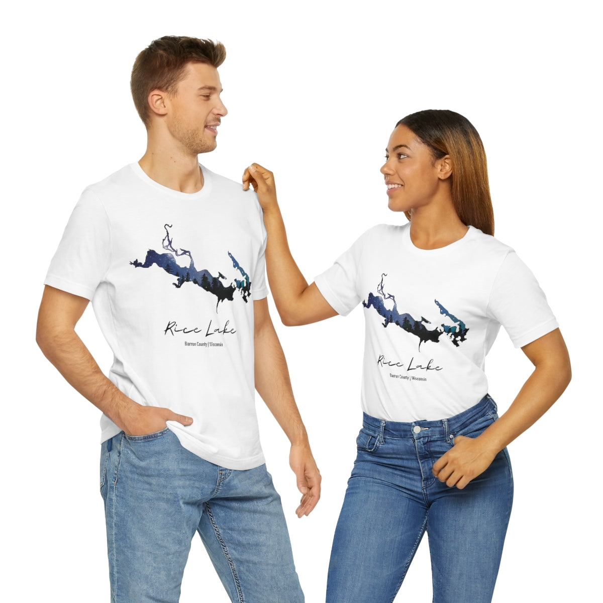 Rice Lake | Rice Lake Wisconsin | Barron County | Northern Lights | Unisex Jersey T shirt