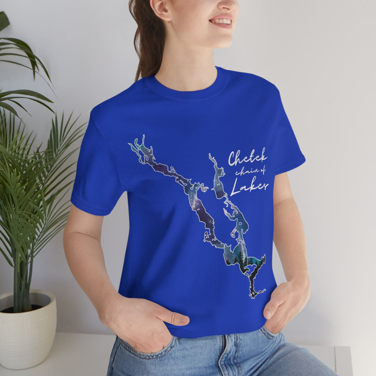 Chetek chain of Lakes | Northern Lights | Unisex Jersey T shirt