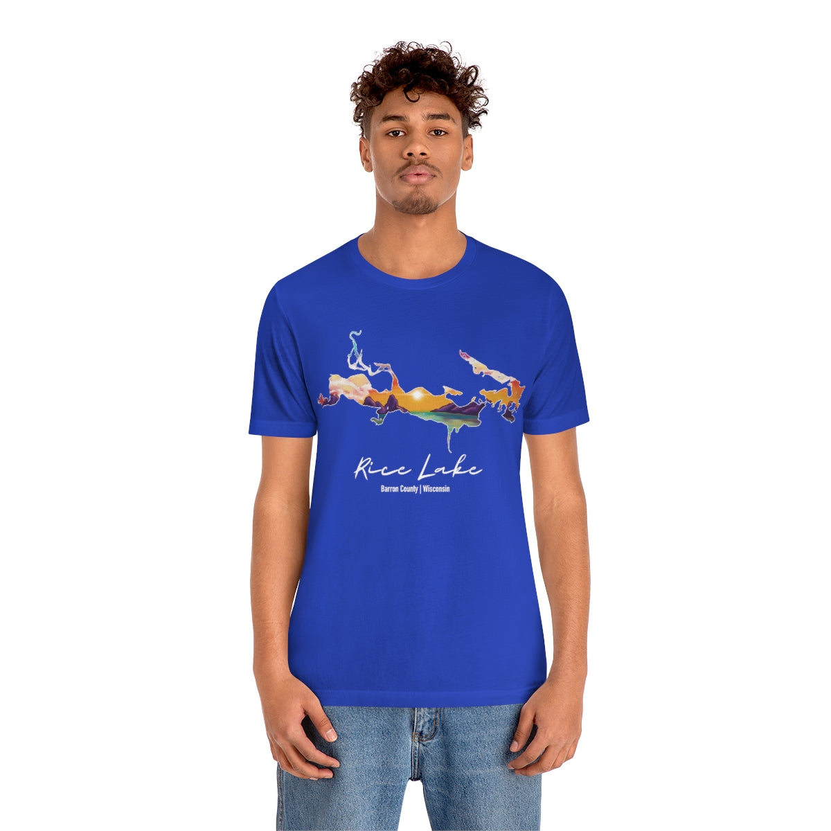 Rice Lake | Rice Lake Wisconsin | Barron County | Sunset Lake | Unisex Jersey T shirt