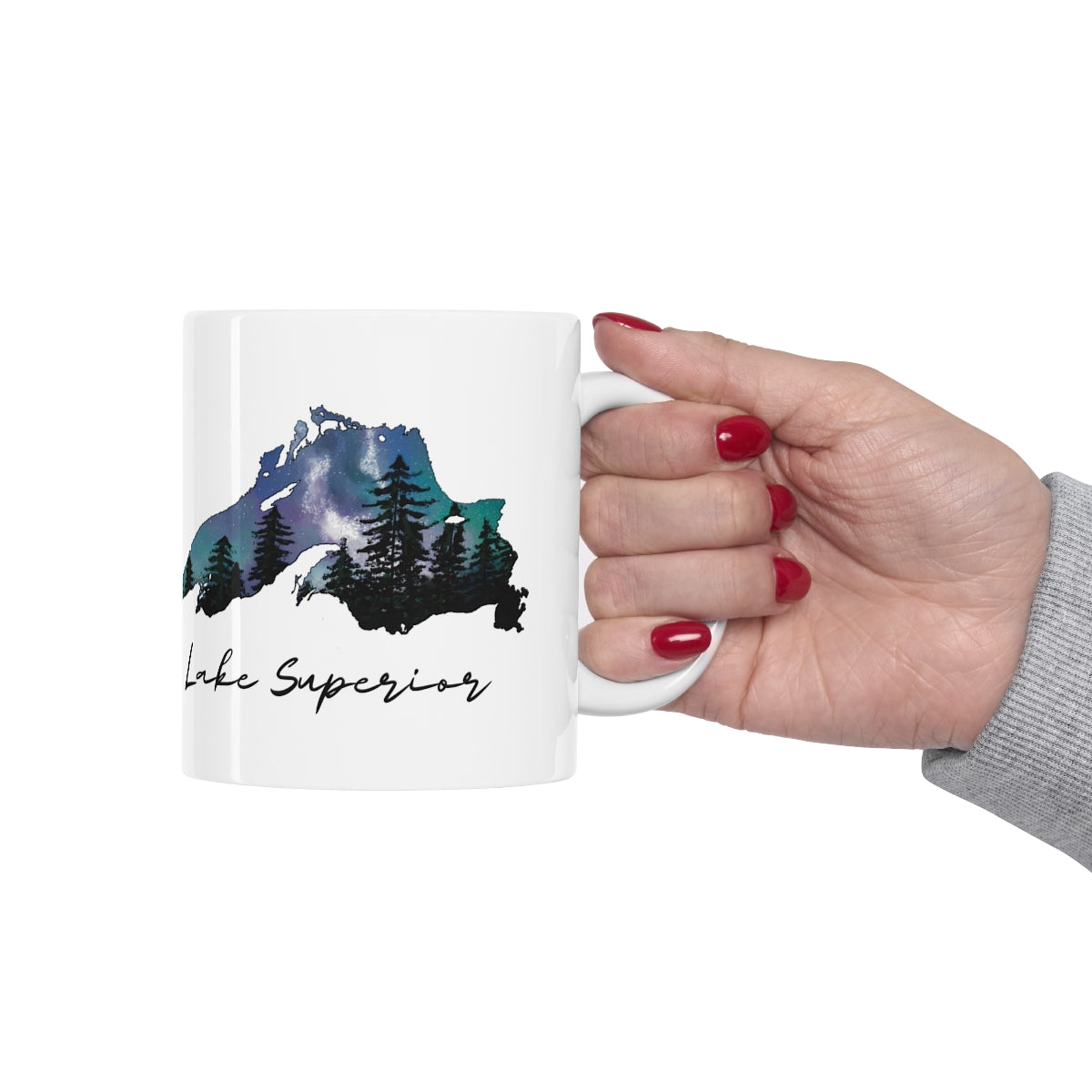 Lake Superior | Northern Lights |  White | Mug