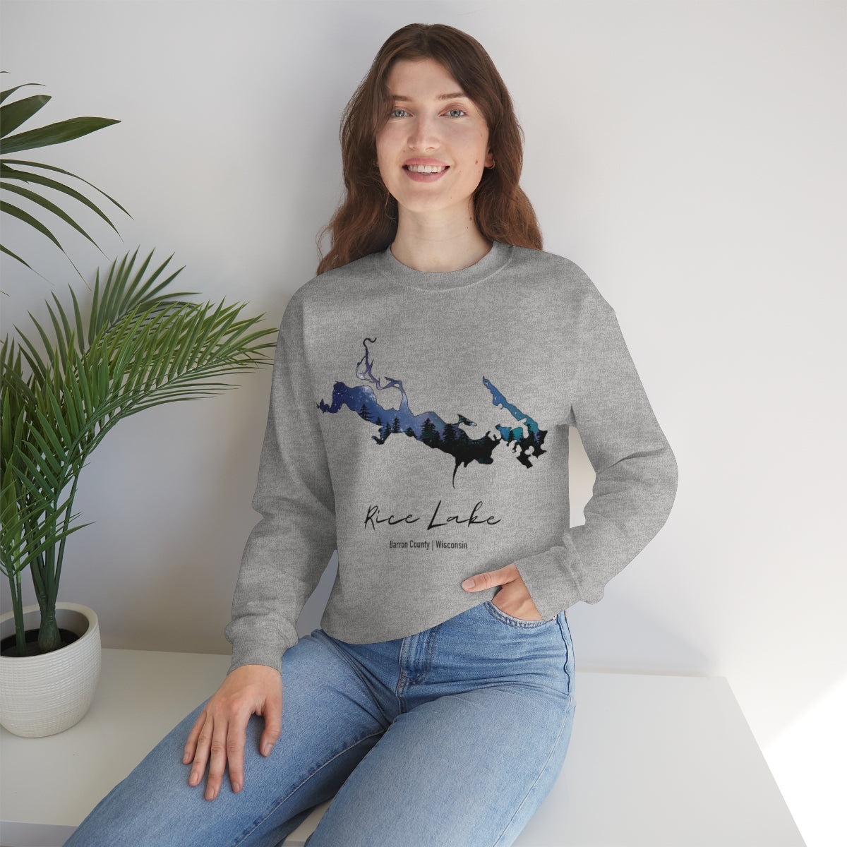 Rice Lake | Northern Lights | Crewneck Sweatshirt