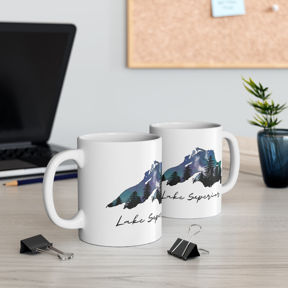 Lake Superior | Northern Lights |  White | Mug