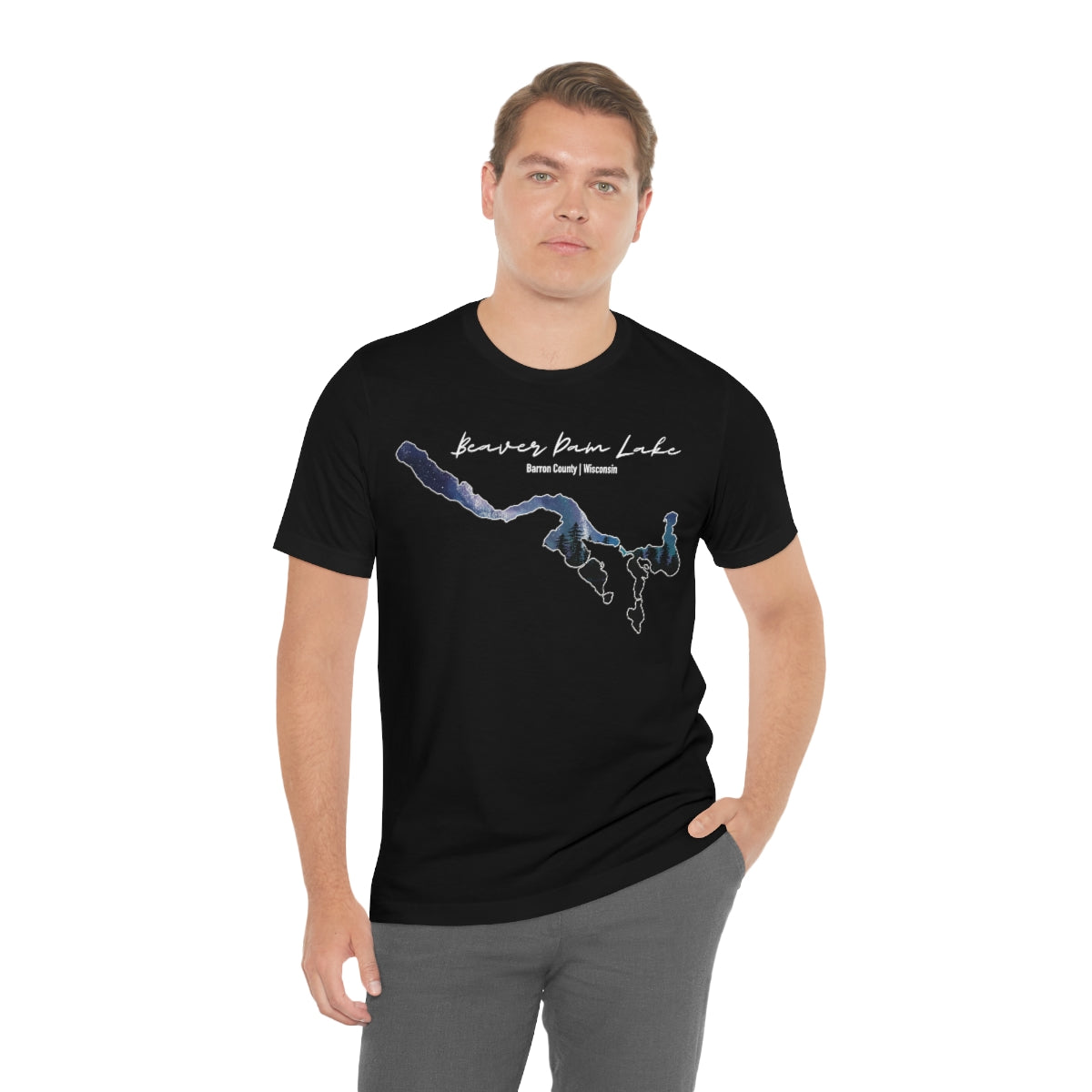 Beaver Dam Lake | Cumberland Wisconsin | Barron County | Northern Lights | Unisex Jersey T shirt