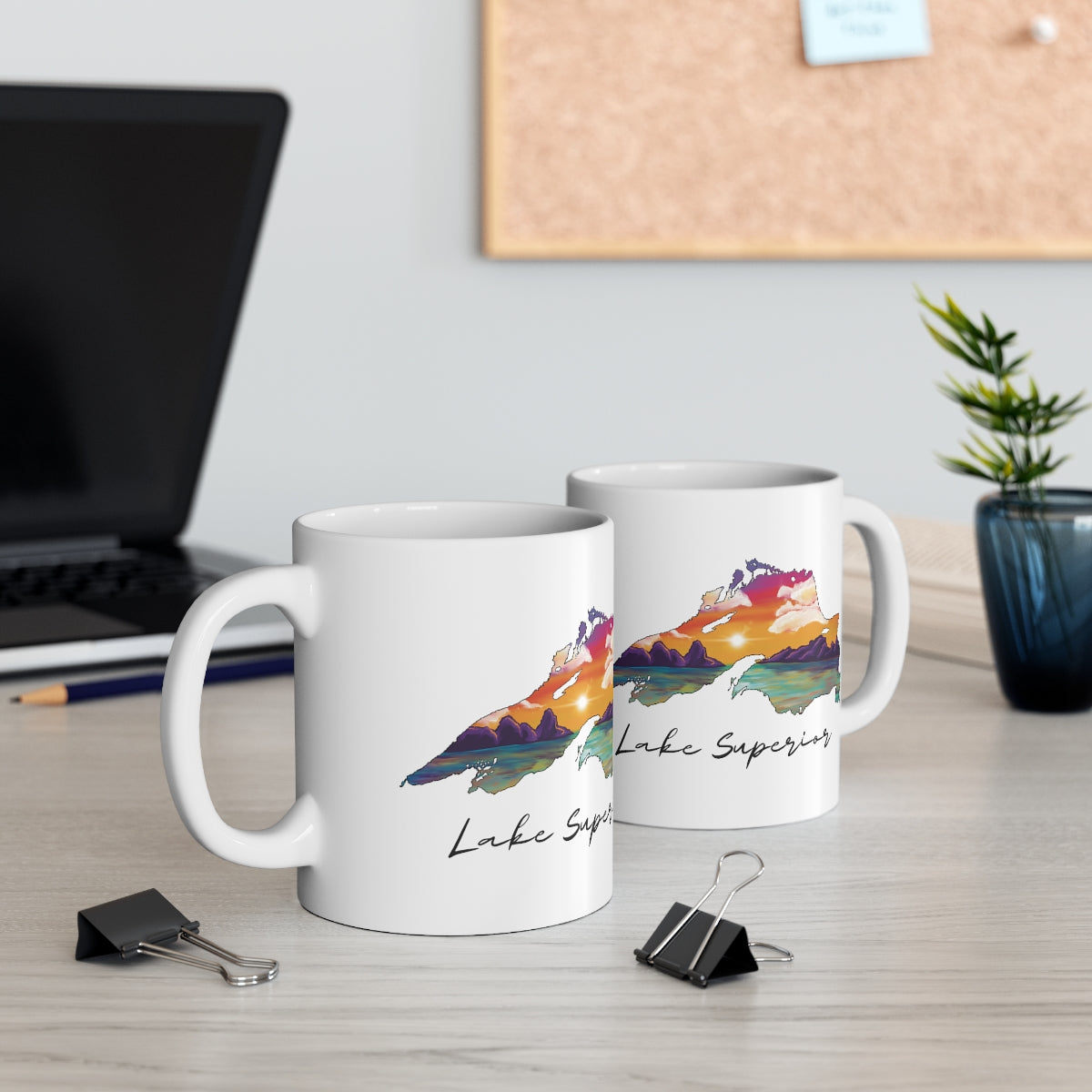 Lake Superior | Sunset Lake | White |  Sunset | Mug