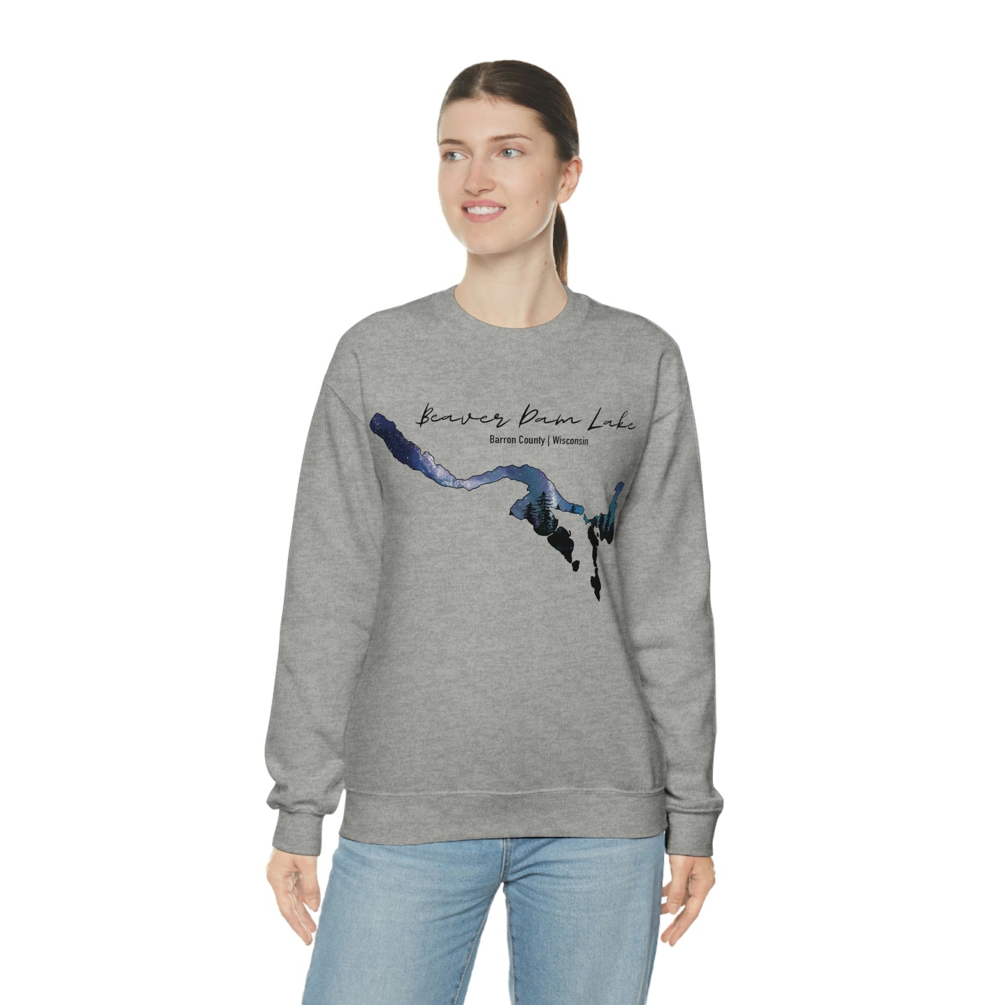 Beaver Dam Lake | Cumberland WI | Northern Lights | Crewneck Sweatshirt