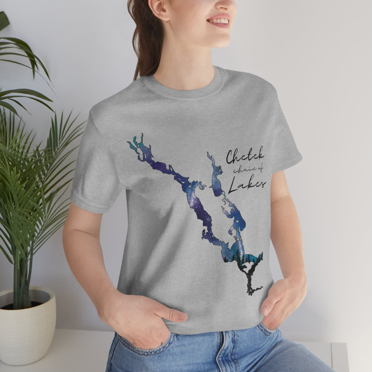 Chetek chain of Lakes | Northern Lights | Unisex Jersey T shirt