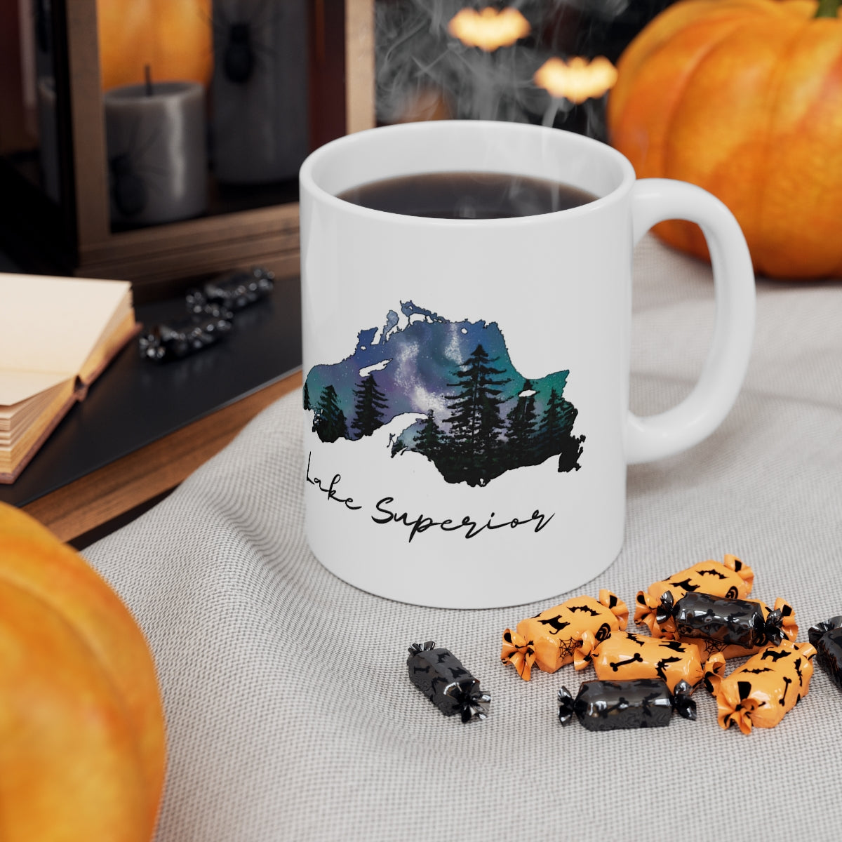 Lake Superior | Northern Lights |  White | Mug