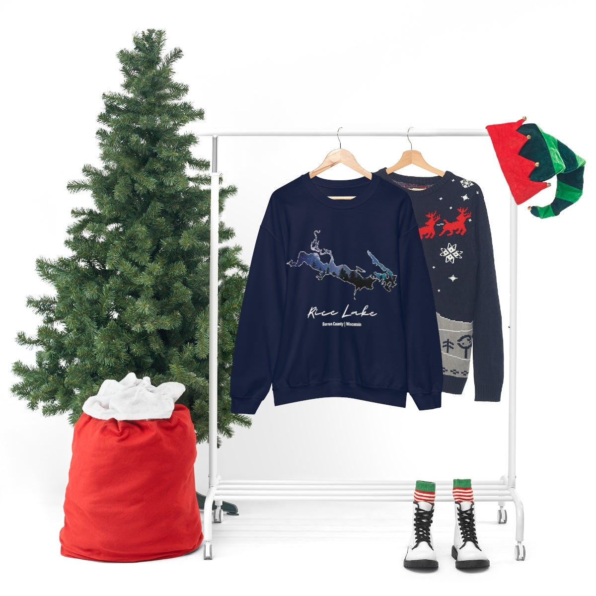 Rice Lake | Northern Lights | Crewneck Sweatshirt