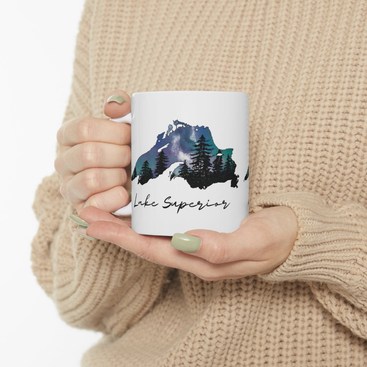 Lake Superior | Northern Lights |  White | Mug