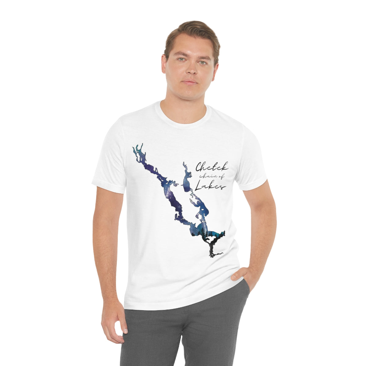 Chetek chain of Lakes | Northern Lights | Unisex Jersey T shirt