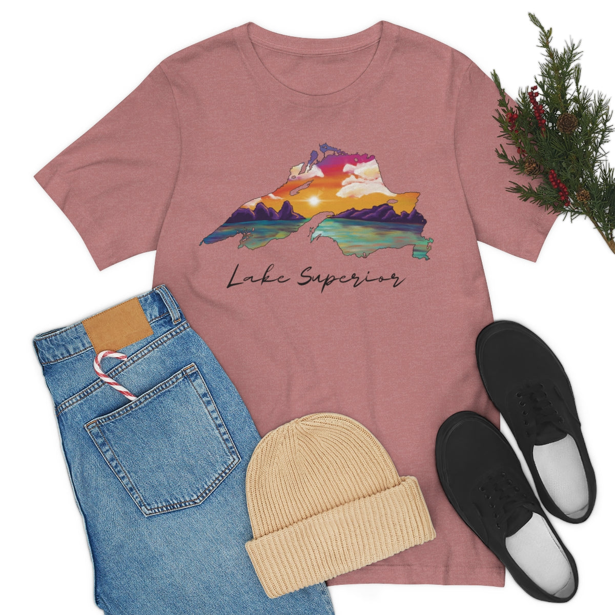 Lake Superior | Sunset Lake | Unisex Jersey T shirt