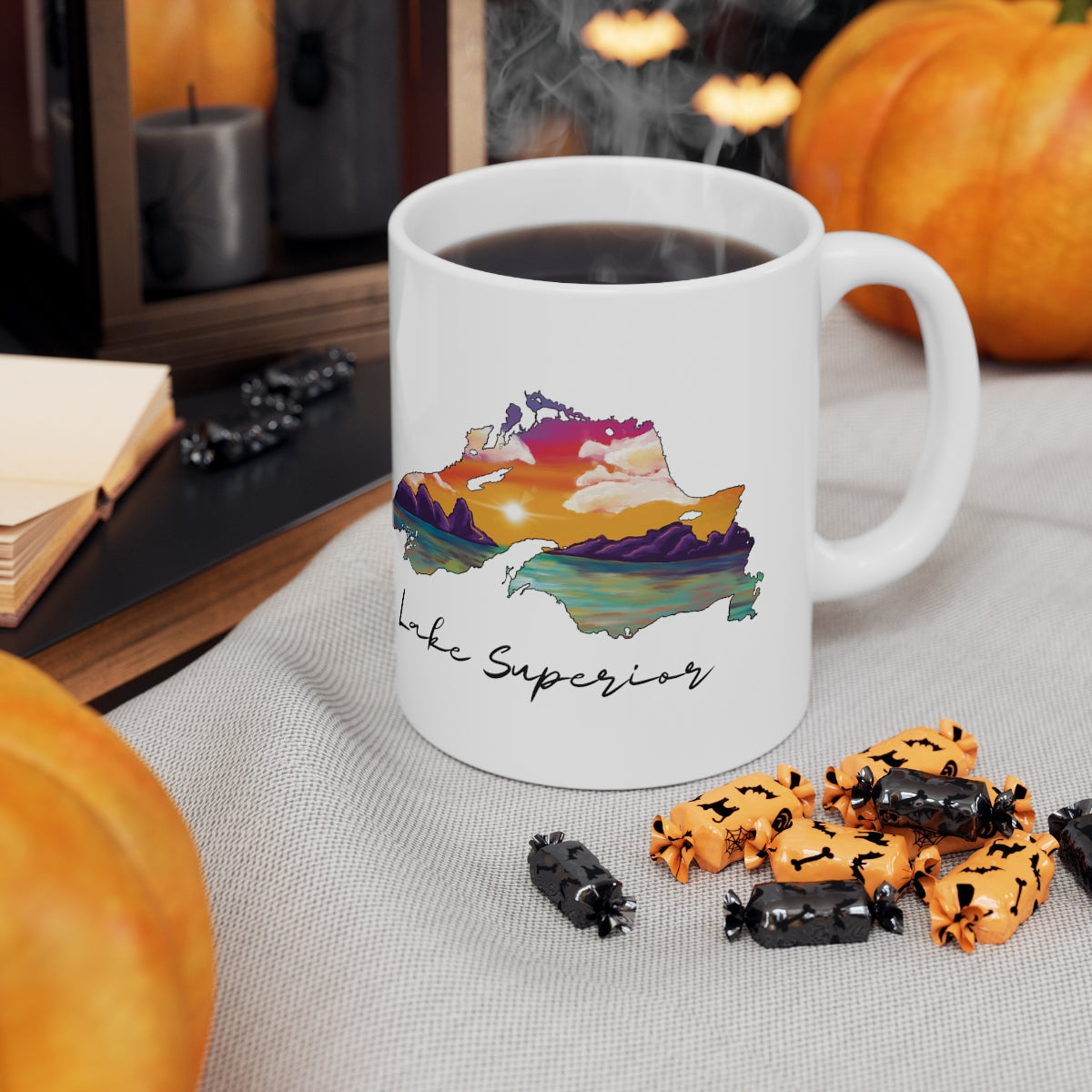 Lake Superior | Sunset Lake | White |  Sunset | Mug