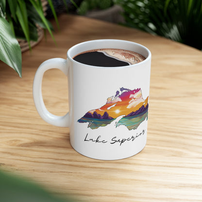 Lake Superior | Sunset Lake | White |  Sunset | Mug