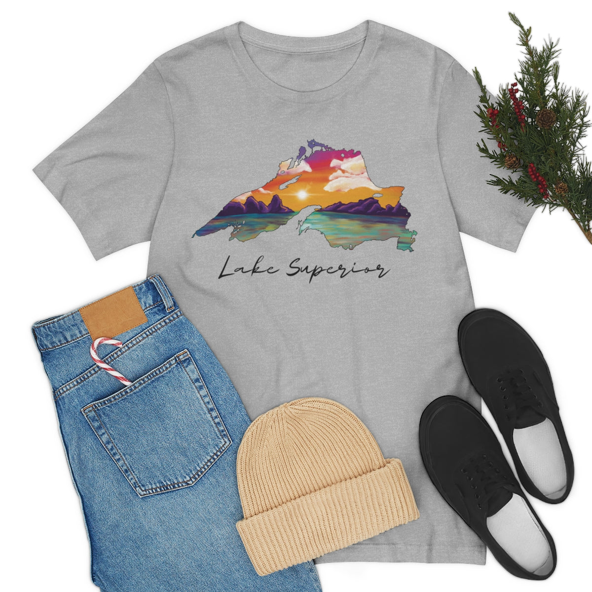 Lake Superior | Sunset Lake | Unisex Jersey T shirt