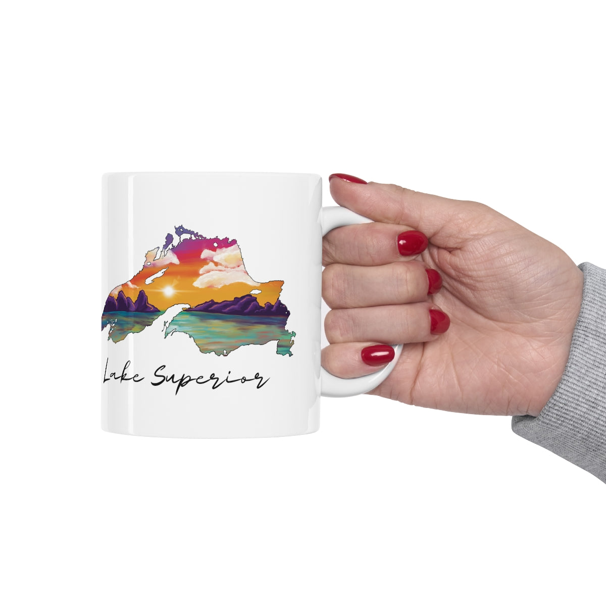 Lake Superior | Sunset Lake | White |  Sunset | Mug