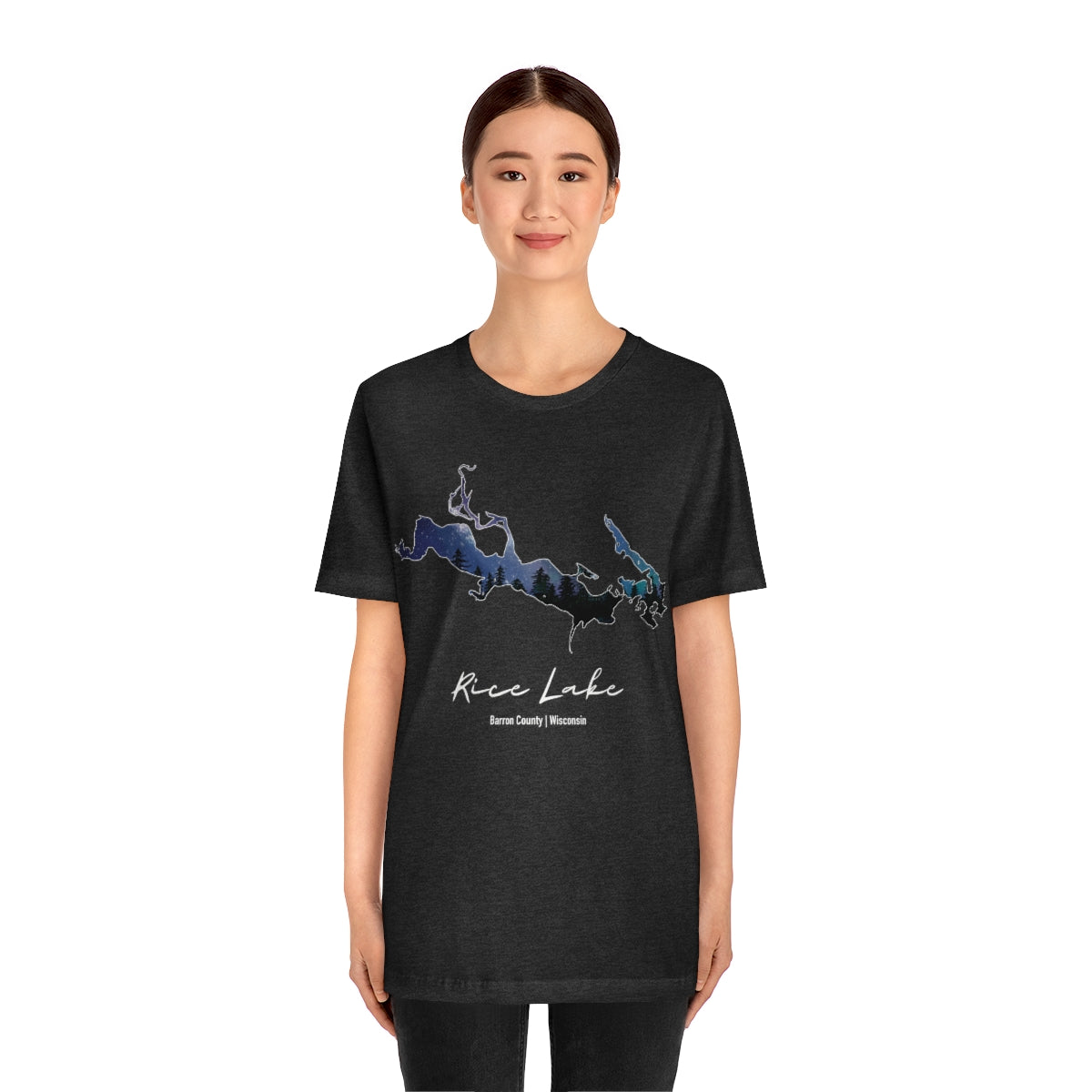 Rice Lake | Rice Lake Wisconsin | Barron County | Northern Lights | Unisex Jersey T shirt