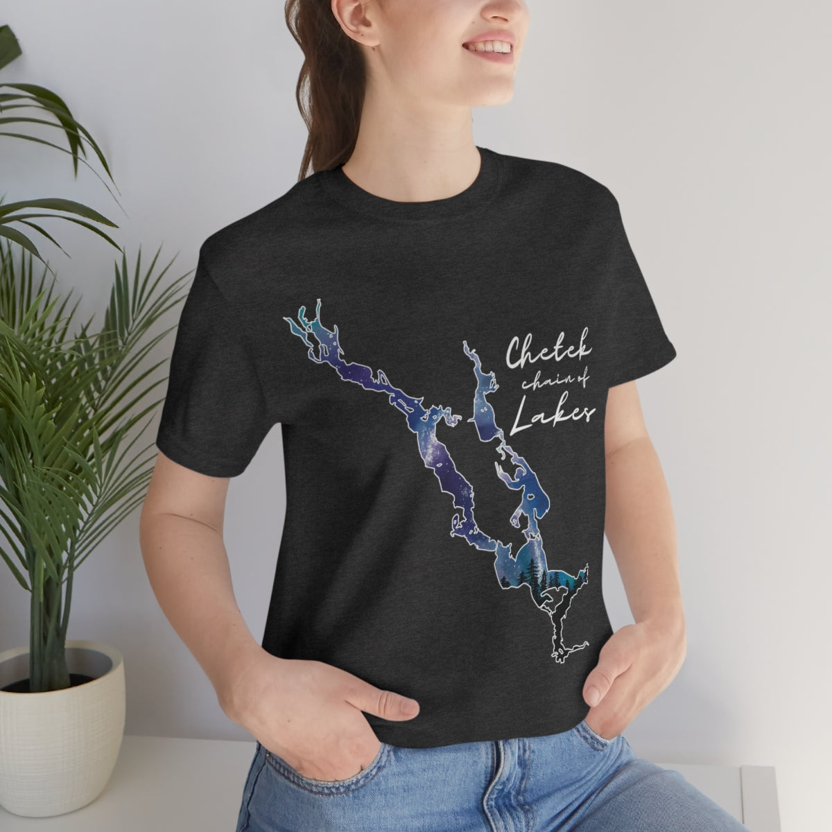 Chetek chain of Lakes | Northern Lights | Unisex Jersey T shirt